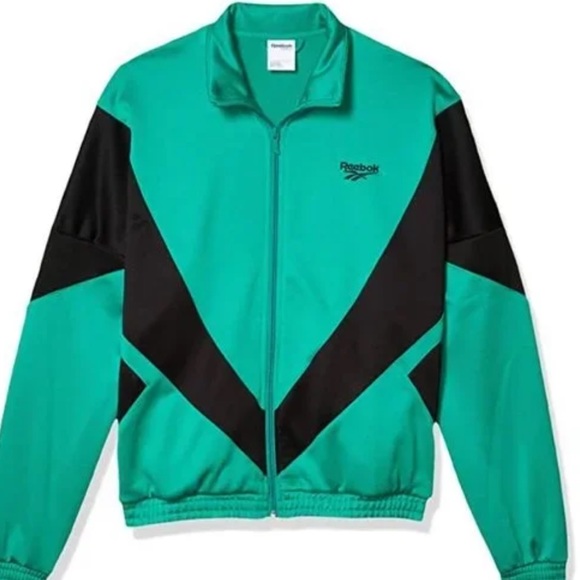 NWT!! Reebok Classic Vintage Tracktop Zip Up Jacket in Emerald Green - Picture 3 of 13